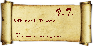 Váradi Tiborc névjegykártya